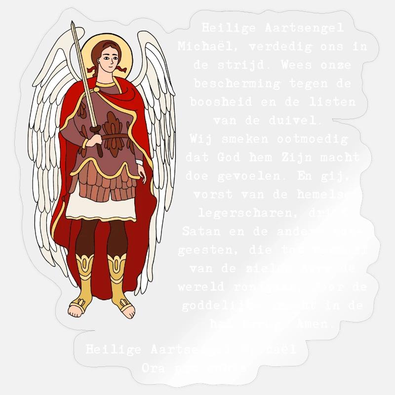 Prière de saint Michel. - Sticker taille S (10 x 10 cm) - brillant transparent
