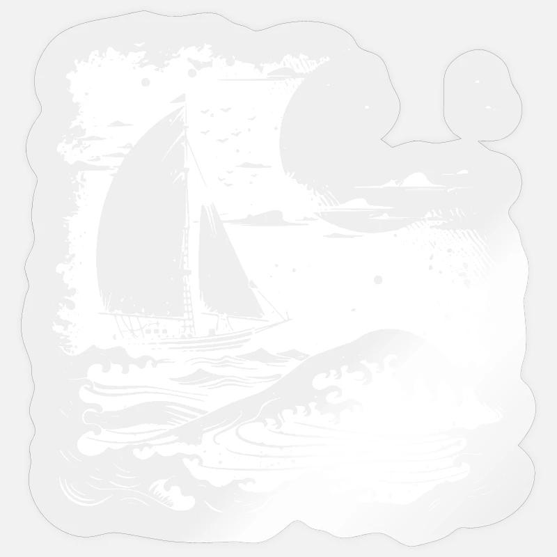 Sailing Drawing - Sticker size S (10 x 10 cm) - transparent glossy
