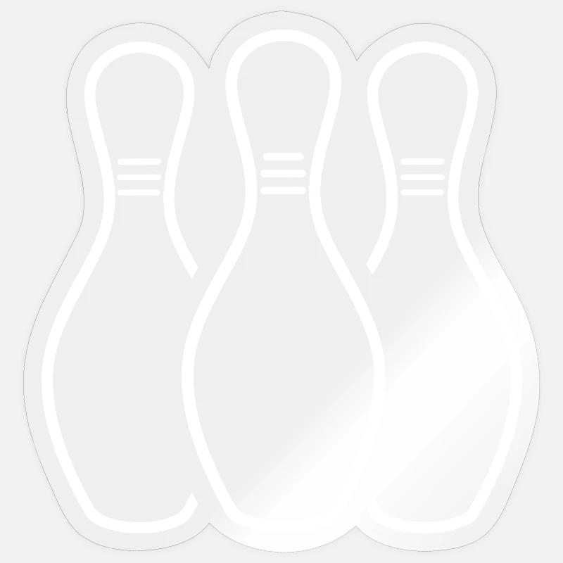 Bowling Pins - Sticker Größe S (10 x 10 cm) - Transparent glänzend