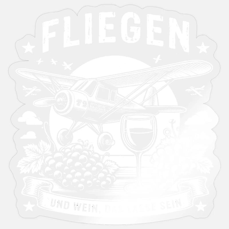 Fly and wine, let it be Sticker size S (10 x 10 cm)