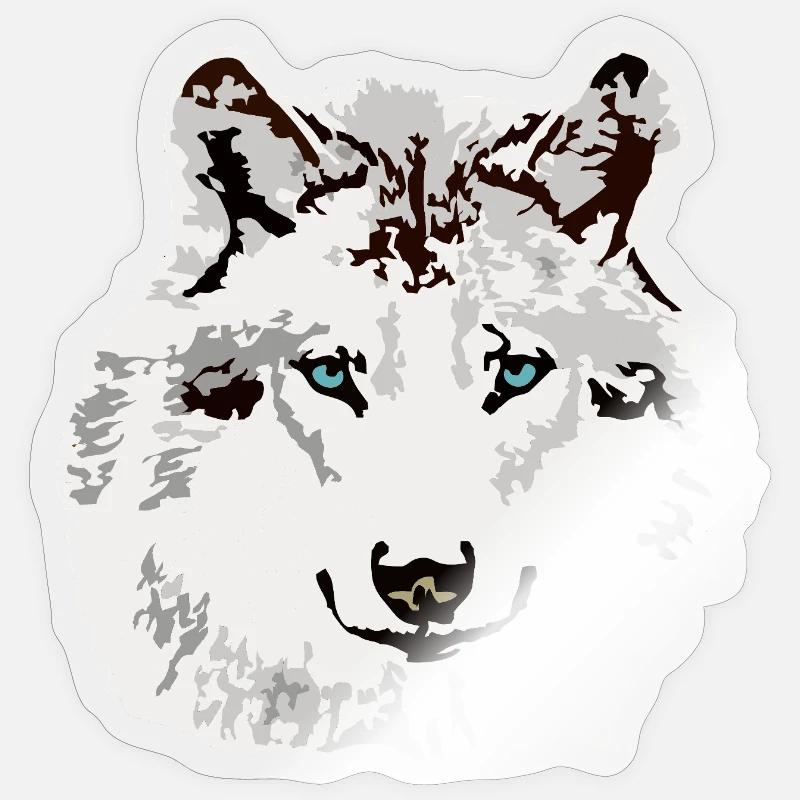 White wolf blue eyes Sticker size S (10 x 10 cm)