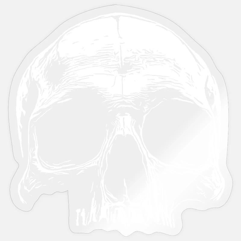 CRÂNE - Sticker taille S (10 x 10 cm) - brillant transparent