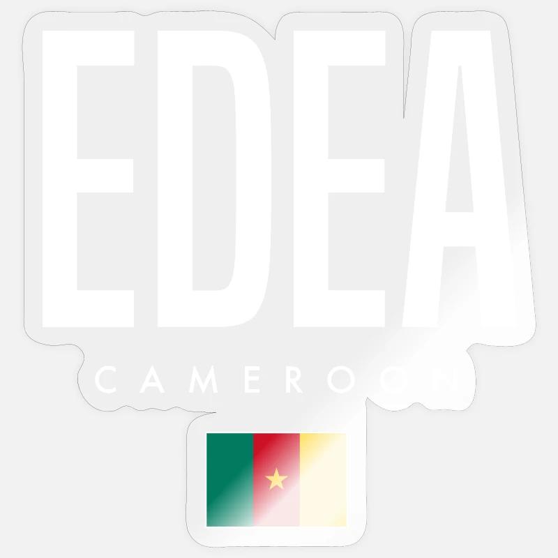 Edea Cameroun Camerounais - Sticker taille S (10 x 10 cm) - brillant transparent