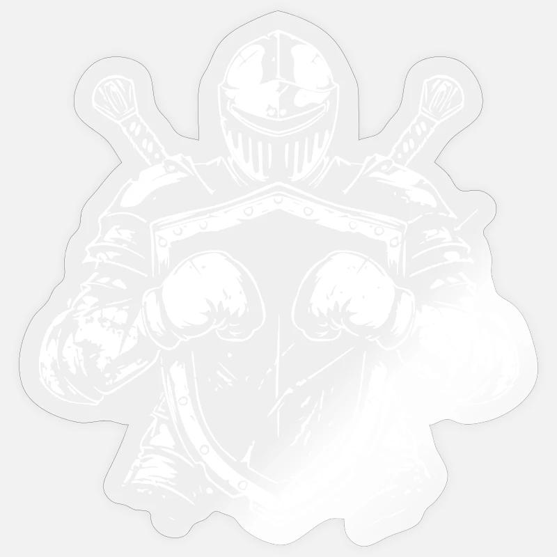 Krieger mit Schild und Schwert - Sticker Größe S (10 x 10 cm) - Transparent glänzend
