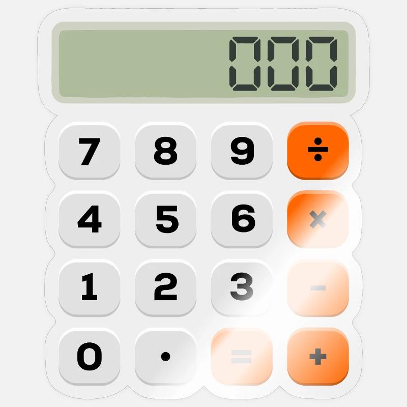 Number Day Minimalist Calculator Numerical Pattern Sticker size S (10 x 10 cm)