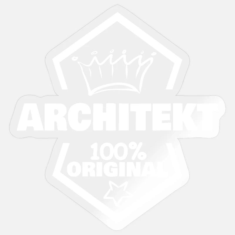Work Architect - Sticker size S (10 x 10 cm) - transparent glossy