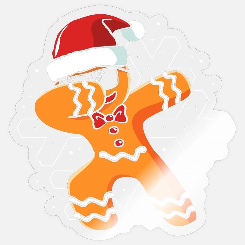 Christmas gingerbread gingerbread man - Sticker size S (10 x 10 cm) - transparent glossy