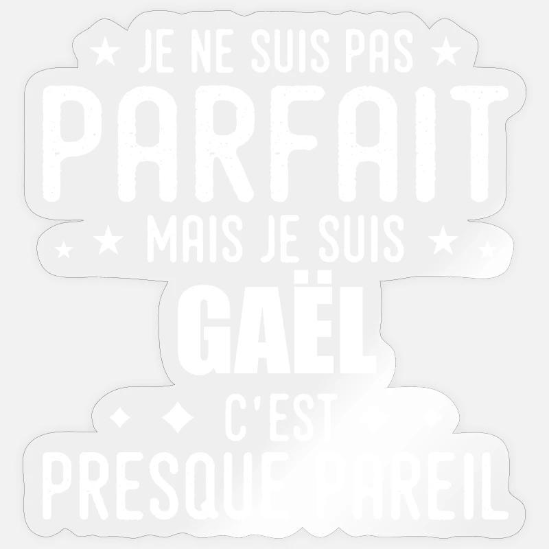 Gael: authentic, imperfect, top, perfection - Sticker size S (10 x 10 cm) - transparent glossy