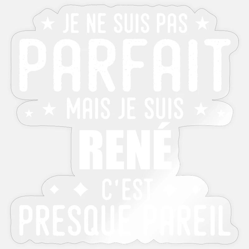 René: authentisch, unvollkommen, oberflächlich, perfekt Sticker Größe S (10 x 10 cm)