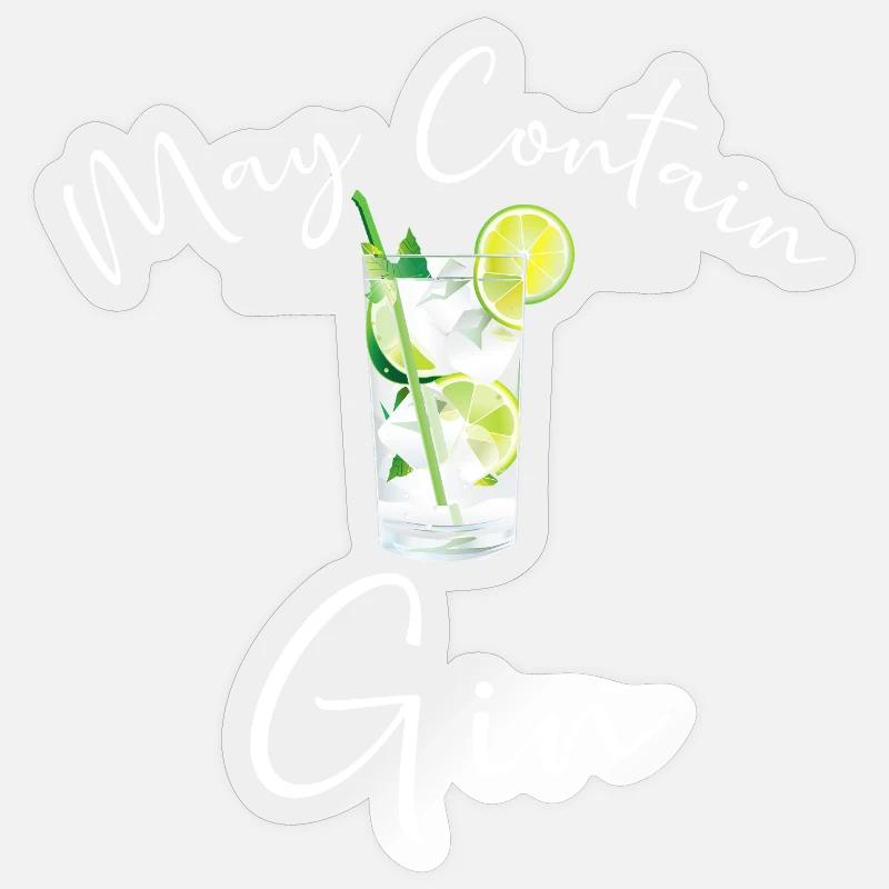 Gin Trinker Barkeeper MAY CONTAIN GIN Spruch Sticker Größe S (10 x 10 cm)