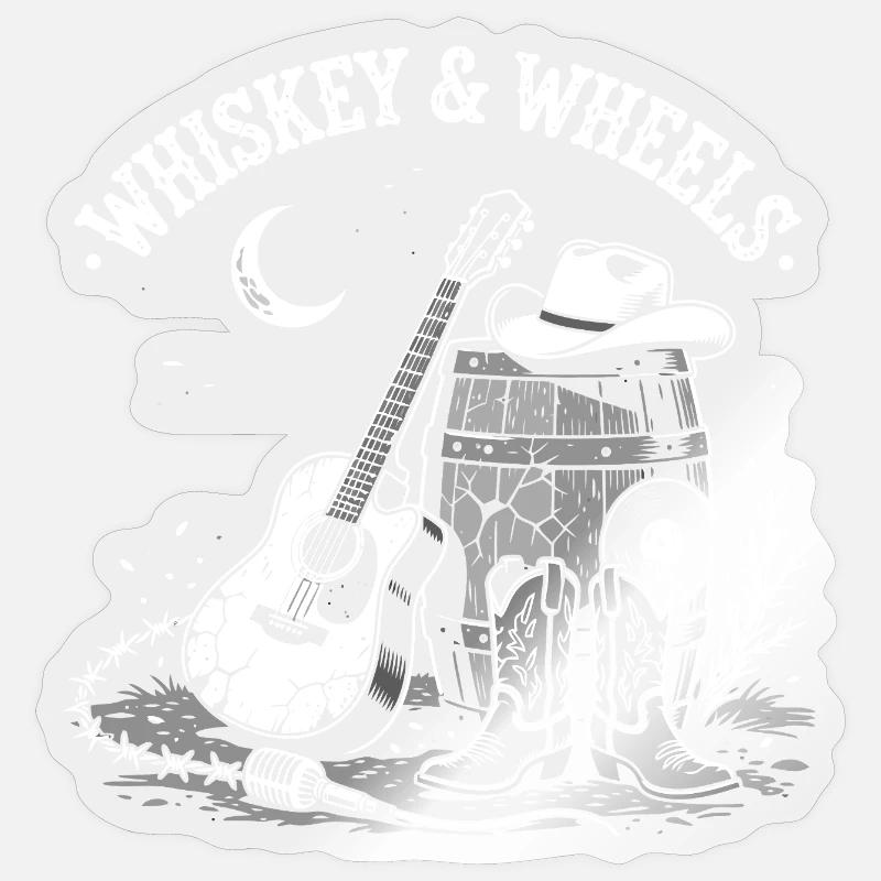 Soirée Ranch Whisky & Wheels - Sticker taille S (10 x 10 cm) - brillant transparent