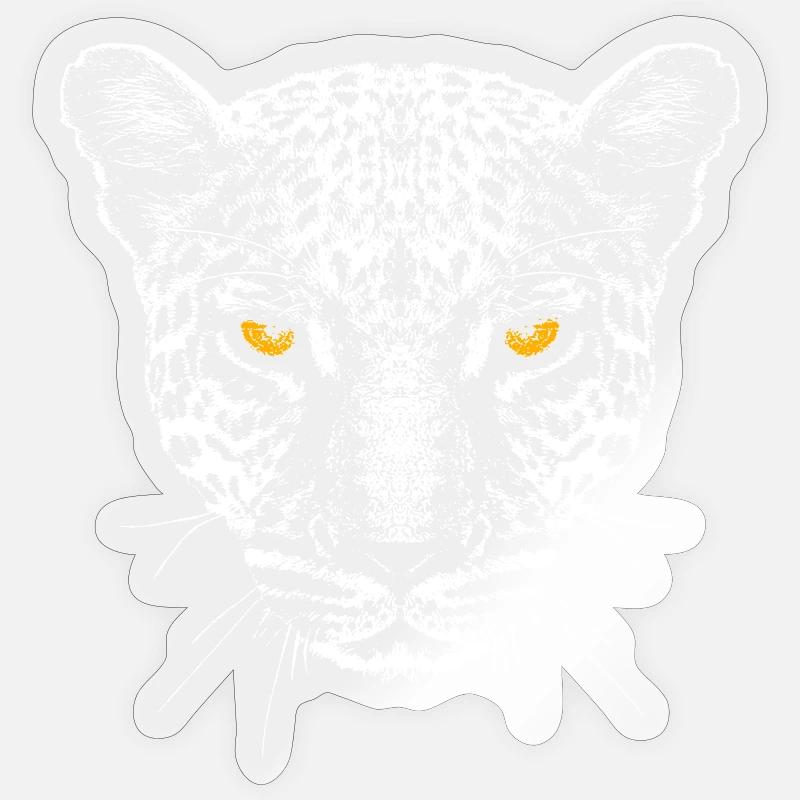 Leopard / Head / Eyes - Sticker size S (10 x 10 cm) - transparent glossy