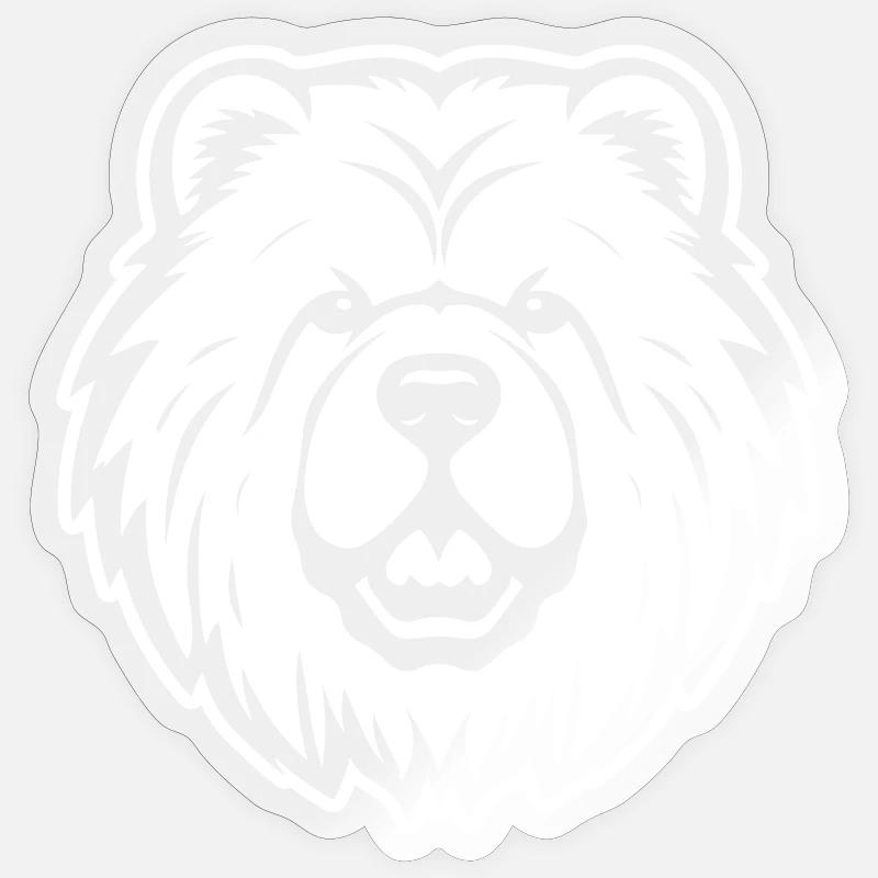 Chow Chow Chien - Sticker taille S (10 x 10 cm) - brillant transparent