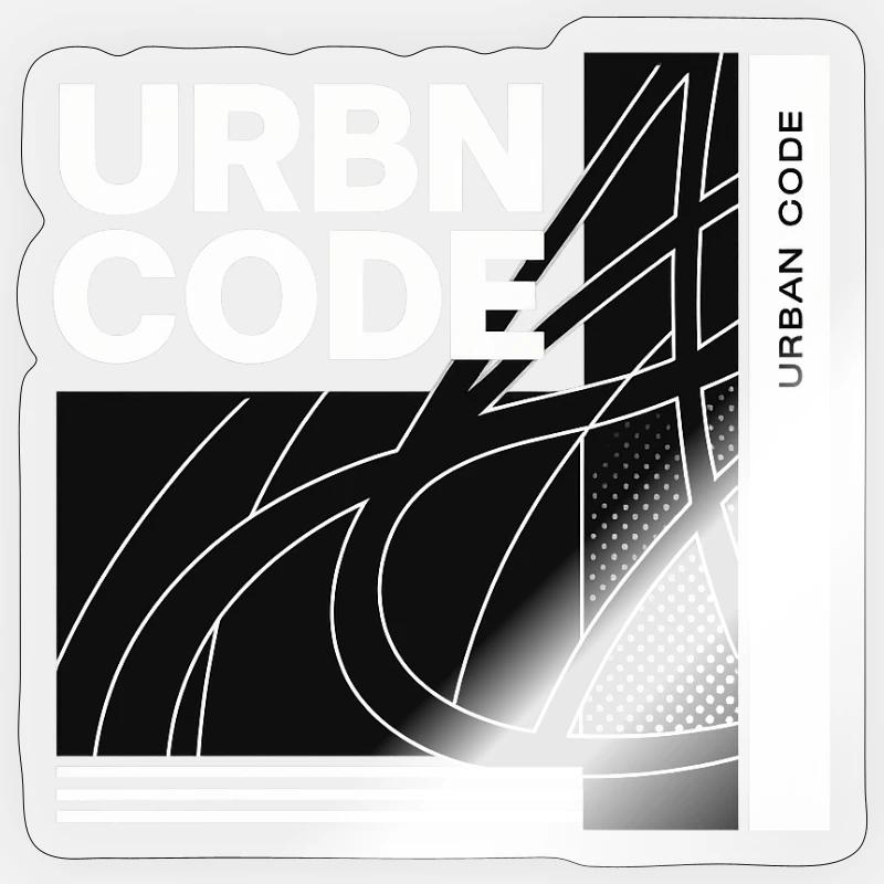 Urban Code Line Design - Sticker size S (10 x 10 cm) - transparent glossy