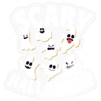 Grinning Dancing Funny Ghosts Halloween Costume - Sticker size S (10 x 10 cm) - transparent glossy - Front