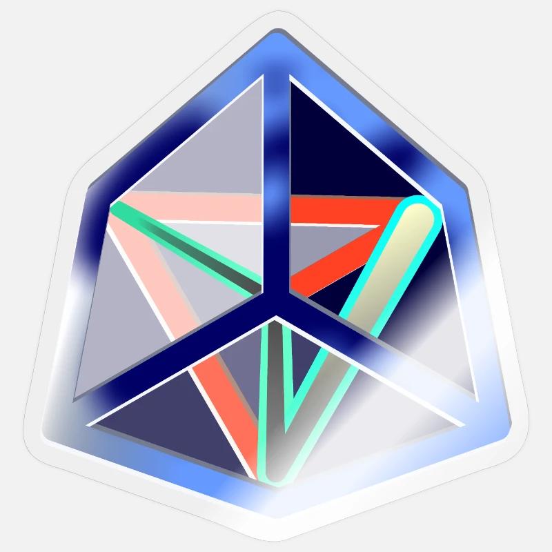 Geometric Move (Icy Cube) Sticker size S (10 x 10 cm)
