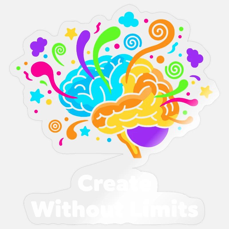 Creative brain art without limits Sticker size S (10 x 10 cm)