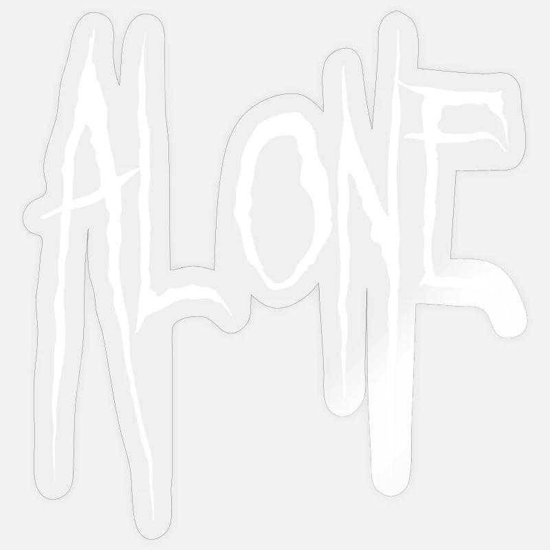 Alone Jagged Typography Sticker size S (10 x 10 cm)