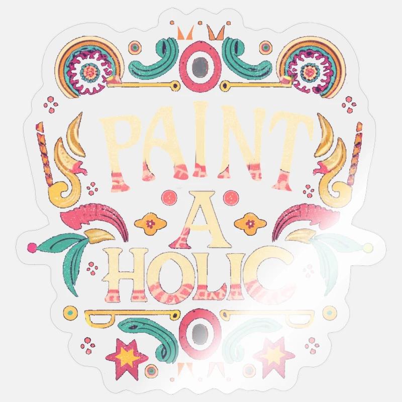 Accro de la peinture - Sticker taille S (10 x 10 cm) - brillant transparent