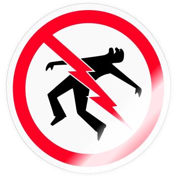 Lightning  Warning - Sticker size S (10 x 10 cm) - transparent glossy - Front