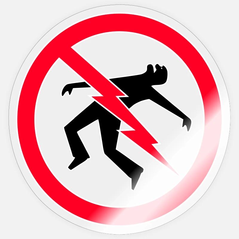 Lightning  Warning Sticker size S (10 x 10 cm)
