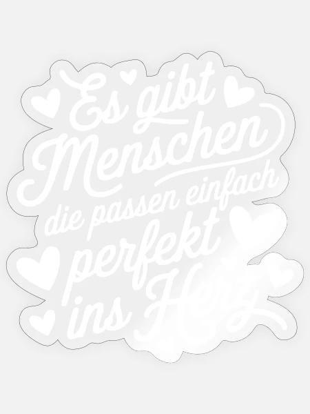 Es gibt Menschen die passen perfekt ins Herz - Sticker Größe S (10 x 10 cm) - Transparent glänzend