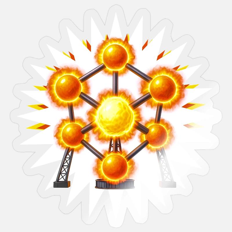 ATOMFUSION – Belgien - Sticker Größe S (10 x 10 cm) - Transparent glänzend