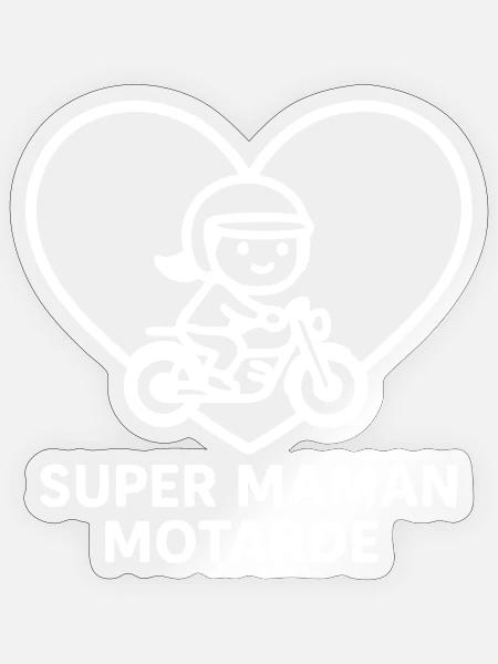 Superbiker-Mama – Motorcycle Heart - Sticker Größe S (10 x 10 cm) - Transparent glänzend