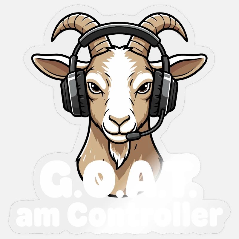 GOAT on the controller - Sticker size S (10 x 10 cm) - transparent glossy