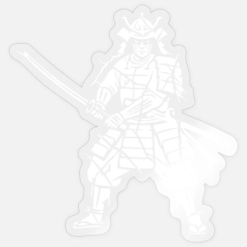 Samurai Splitter Mosaik Kunst Vektor - Sticker Größe S (10 x 10 cm) - Transparent glänzend