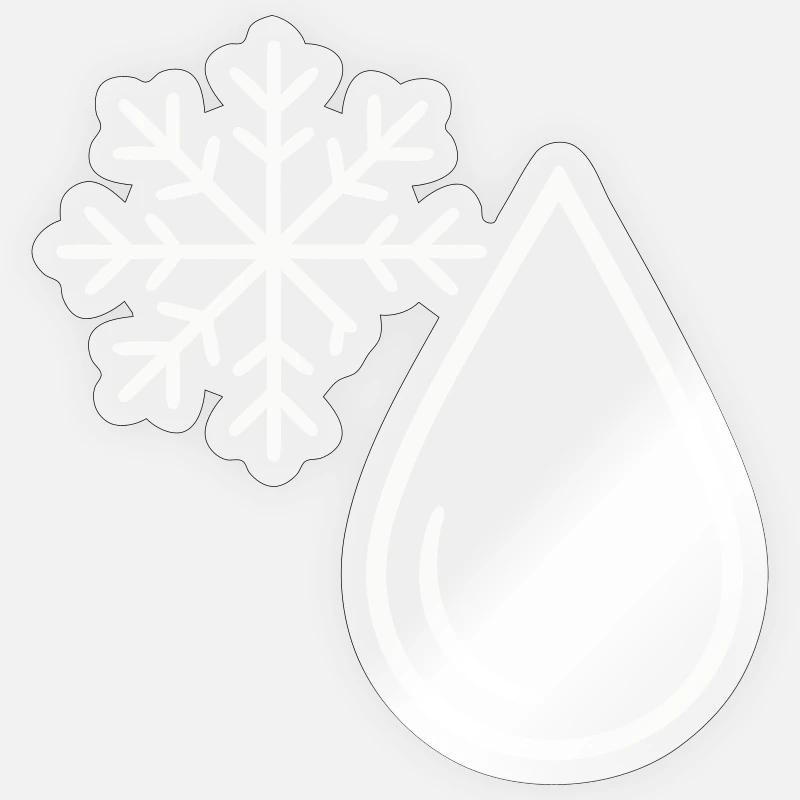 Schnee und Minimalist Drop - Sticker Größe S (10 x 10 cm) - Transparent glänzend