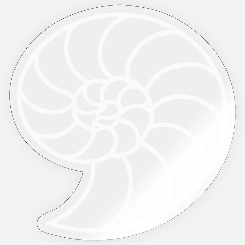 Weiße Nautilus-Spirale - Sticker Größe S (10 x 10 cm) - Transparent glänzend
