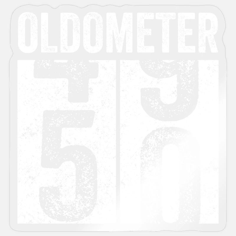 Oldometer 50 – Funny 50th Birthday - Sticker size S (10 x 10 cm) - transparent glossy