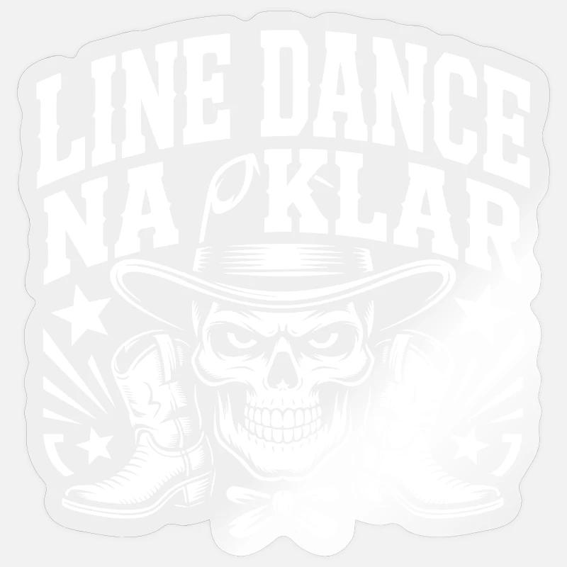 Bone Cowboy Line Dance - Sticker size S (10 x 10 cm) - transparent glossy