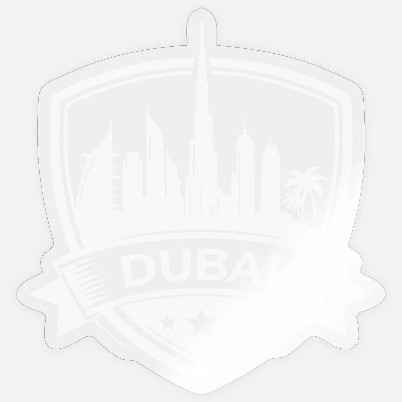 Dubai Skyline Abzeichen Schild Sticker Größe S (10 x 10 cm)