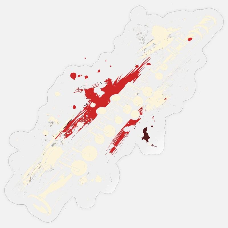 Graffiti de flûte Sticker taille S (10 x 10 cm)