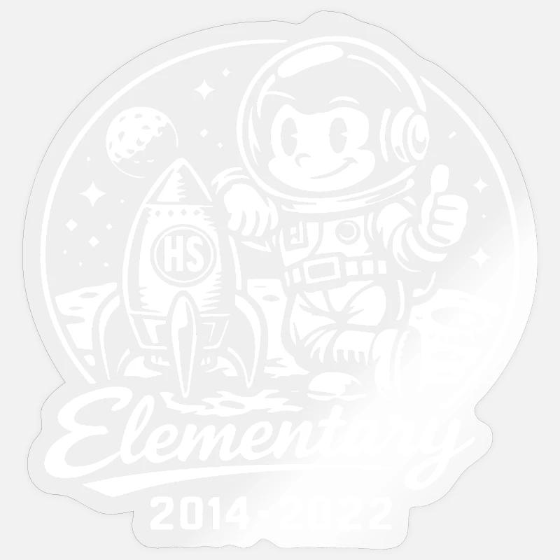 Astronaute Élémentaire Lune Sticker taille S (10 x 10 cm)