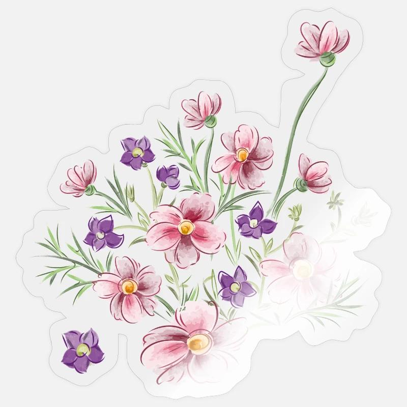 Bouquet - Sticker size S (10 x 10 cm) - transparent glossy
