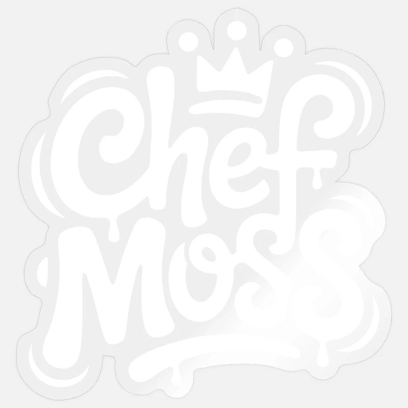 Chef Moss Graffiti Krone - Sticker Größe S (10 x 10 cm) - Transparent glänzend