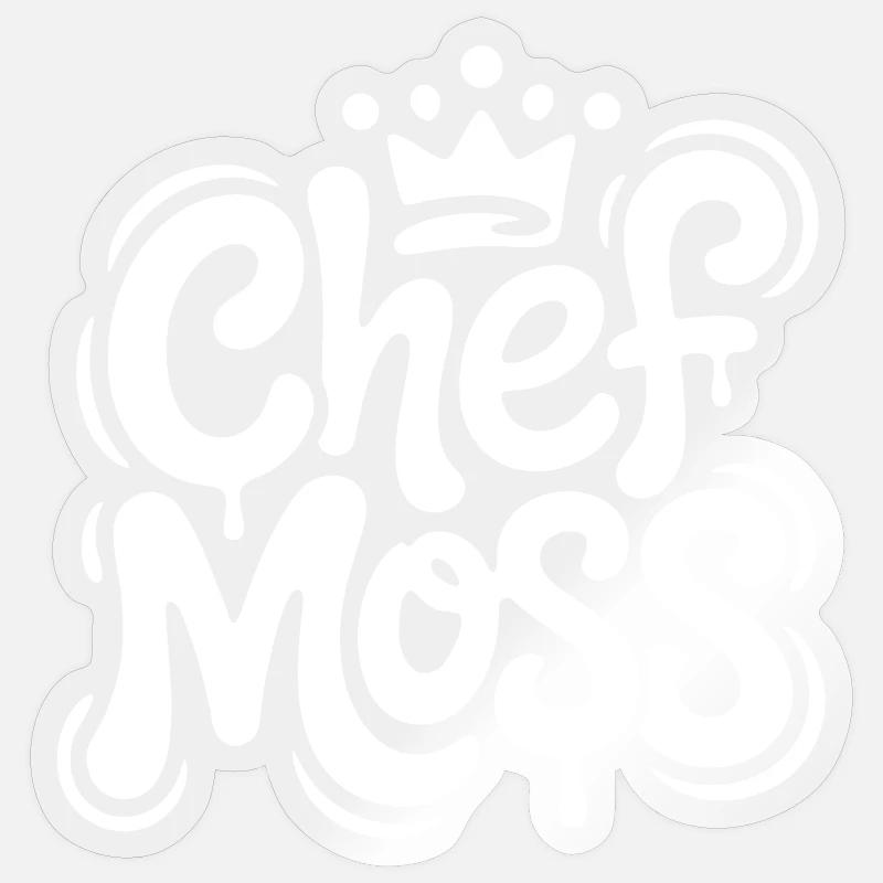 Chef Moss Graffiti Logo - Sticker taille S (10 x 10 cm) - brillant transparent