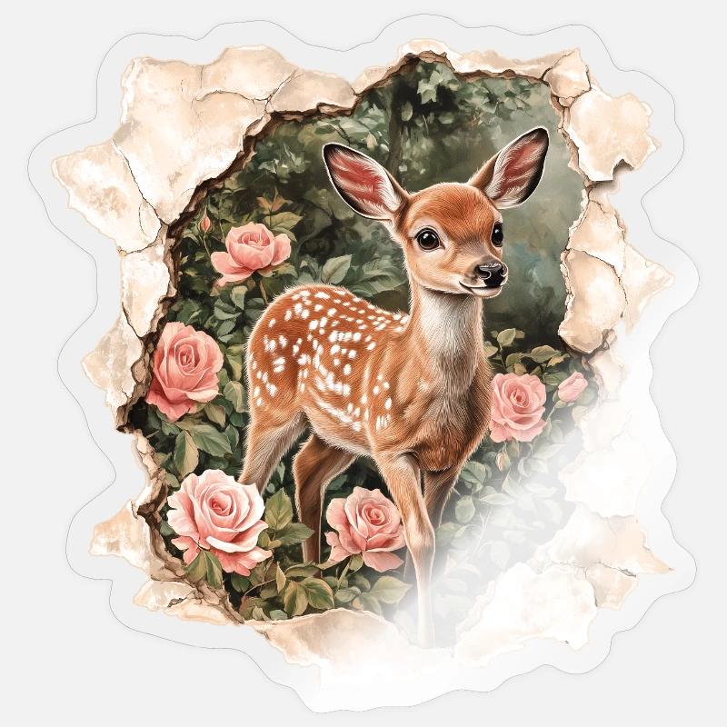 Faon de cerf Sticker taille S (10 x 10 cm)