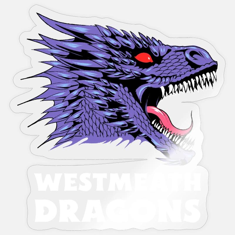 Westmeath Dragons - Sticker taille S (10 x 10 cm) - brillant transparent
