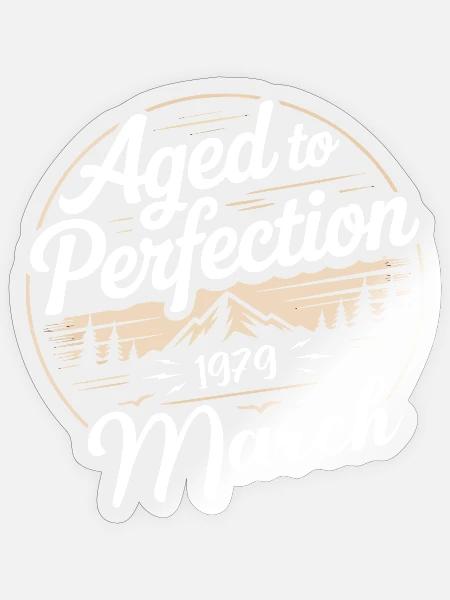Geburtstag märz 1979 gift march 1979 - Sticker Größe S (10 x 10 cm) - Transparent glänzend