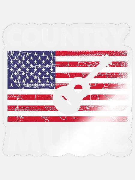 Country Music - Sticker Größe S (10 x 10 cm) - Transparent glänzend