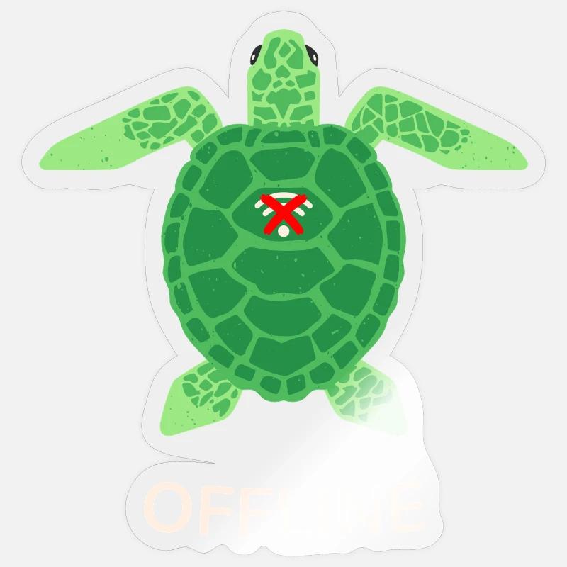 Offline-Modus Turtle Sticker Größe S (10 x 10 cm)