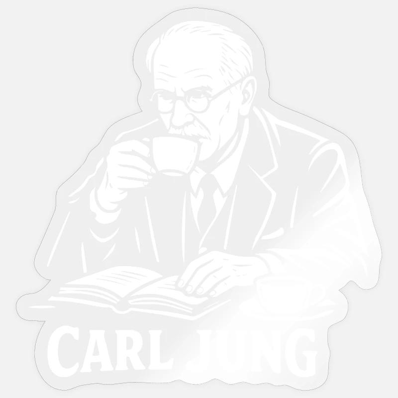Carl Jung Kaffee-Studien-Tee Sticker Größe S (10 x 10 cm)