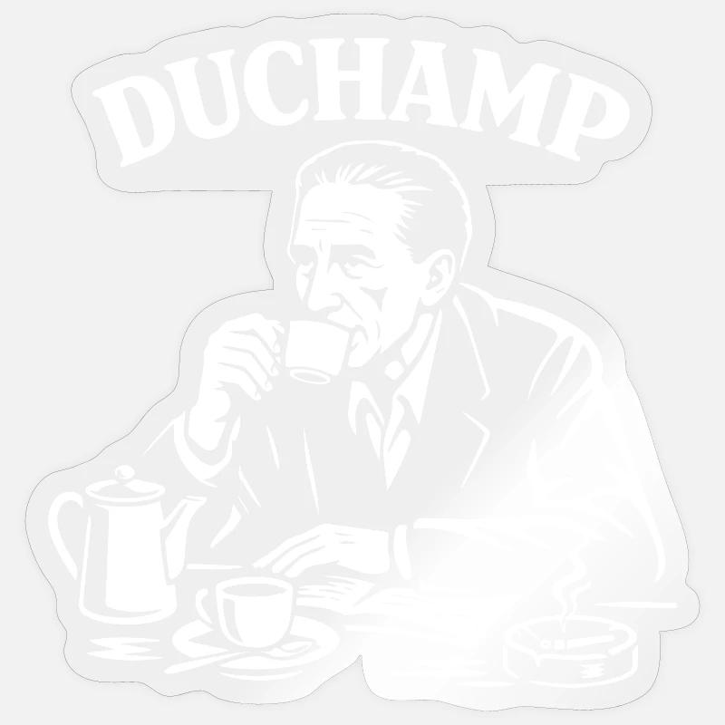 Marcel Duchamp Dada Kaffeeporträt - Sticker Größe S (10 x 10 cm) - Transparent glänzend