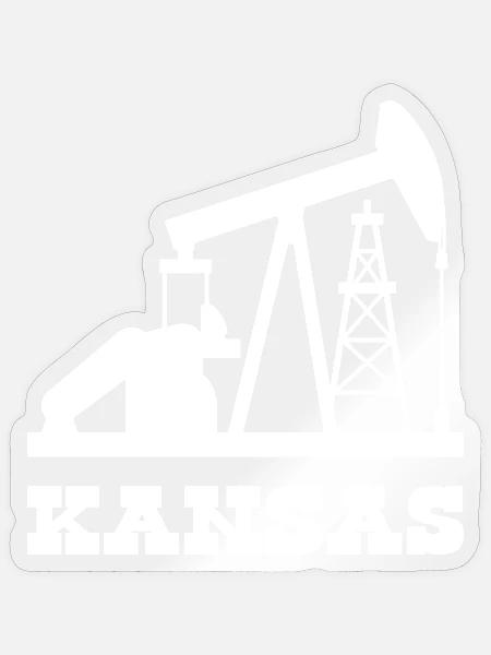 Kansas Oilfield Pumpjack Design - Sticker Größe S (10 x 10 cm) - Transparent glänzend