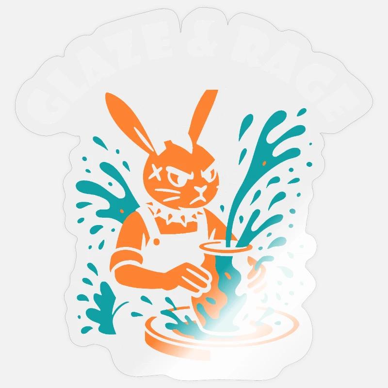 Glaze & Rage - Punk Bunny - Sticker size S (10 x 10 cm) - transparent glossy