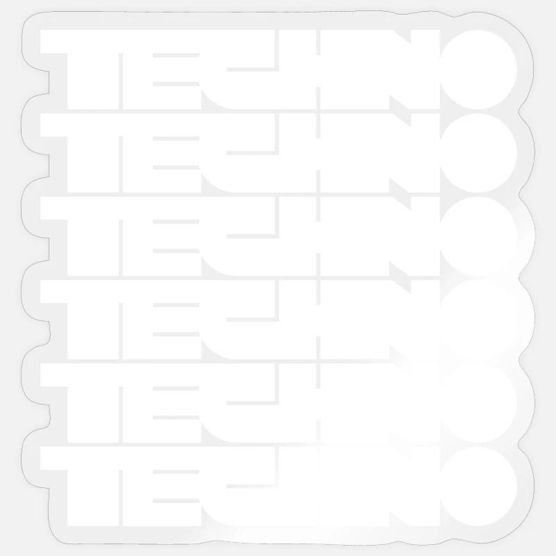 Techno Music Bold Abstract Geometry Logo Sticker Größe S (10 x 10 cm)
